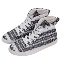 Boho Black And White  Men s Hi-top Skate Sneakers by SpinnyChairDesigns