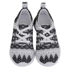 Boho Black And White  Running Shoes by SpinnyChairDesigns