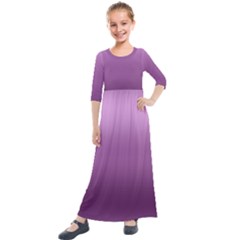 Purple Gradient Ombre Kids  Quarter Sleeve Maxi Dress by SpinnyChairDesigns