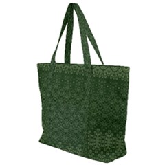 Boho Fern Green Pattern Zip Up Canvas Bag by SpinnyChairDesigns