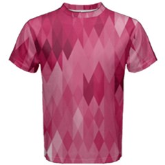 Blush Pink Geometric Pattern Men s Cotton Tee by SpinnyChairDesigns