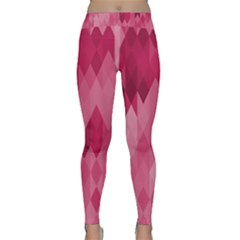 Blush Pink Geometric Pattern Classic Yoga Leggings by SpinnyChairDesigns
