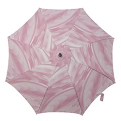 Pastel Pink Feathered Pattern Hook Handle Umbrellas (medium) by SpinnyChairDesigns