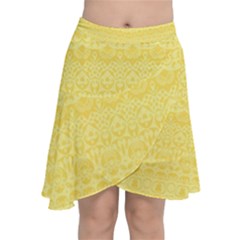 Boho Saffron Yellow Color Chiffon Wrap Front Skirt by SpinnyChairDesigns
