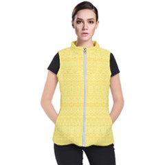 Boho Saffron Yellow Color Women s Puffer Vest by SpinnyChairDesigns