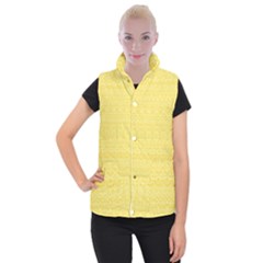 Boho Saffron Yellow Color Women s Button Up Vest by SpinnyChairDesigns