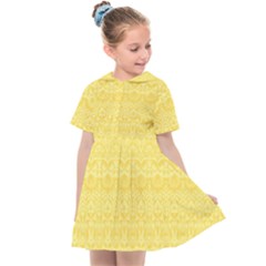 Boho Saffron Yellow Color Kids  Sailor Dress by SpinnyChairDesigns