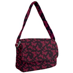 Red And Black Butterflies Courier Bag by SpinnyChairDesigns