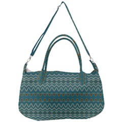 Boho Teal Green Stripes Removal Strap Handbag by SpinnyChairDesigns