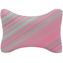 Turquoise And Pink Striped Seat Head Rest Cushion by SpinnyChairDesigns