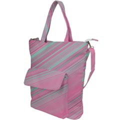 Turquoise And Pink Striped Shoulder Tote Bag by SpinnyChairDesigns