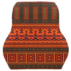 Boho Aztec Rust Orange Color Stripes Car Seat Back Cushion  by SpinnyChairDesigns