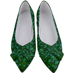 Leaf Forest And Blue Flowers In Peace Women s Bow Heels by pepitasart