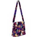 Colorful Geometric  Zipper Messenger Bag View1