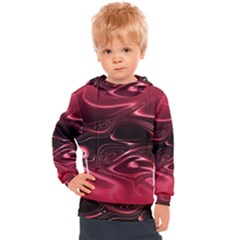 Crimson Red Black Swirl Kids  Hooded Pullover by SpinnyChairDesigns