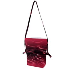 Crimson Red Black Swirl Folding Shoulder Bag by SpinnyChairDesigns