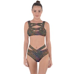Boho Floral Pattern Bandaged Up Bikini Set  by SpinnyChairDesigns