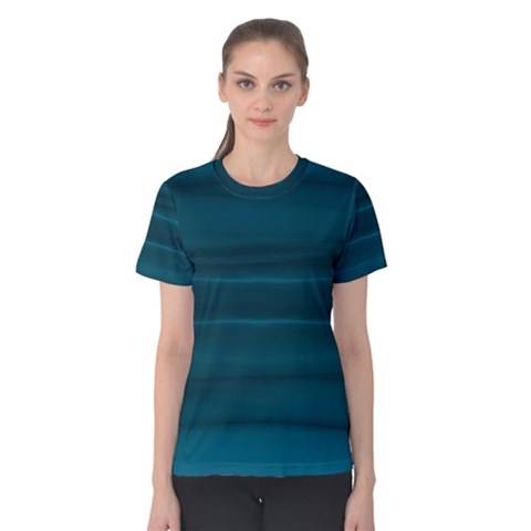 Teal Blue Ombre Women s Cotton Tee by SpinnyChairDesigns