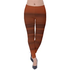 Cinnamon And Rust Ombre Velvet Leggings by SpinnyChairDesigns