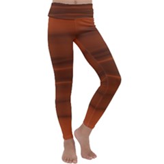 Cinnamon And Rust Ombre Kids  Lightweight Velour Classic Yoga Leggings by SpinnyChairDesigns