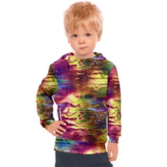 Electric Tie Dye Colors Kids  Hooded Pullover by SpinnyChairDesigns