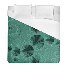 Biscay Green Black Spirals Duvet Cover (full/ Double Size) by SpinnyChairDesigns