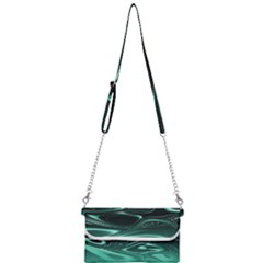 Biscay Green Black Swirls Mini Crossbody Handbag