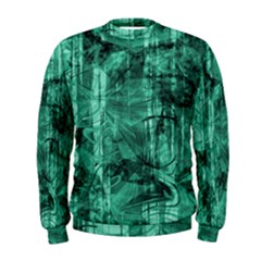 Biscay Green Black Textured Men s Sweatshirt by SpinnyChairDesigns