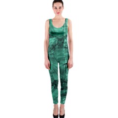 Biscay Green Black Textured One Piece Catsuit