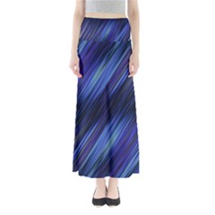 Indigo And Black Stripes Full Length Maxi Skirt by SpinnyChairDesigns