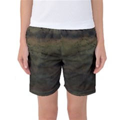 Army Green Grunge Texture Women s Basketball Shorts by SpinnyChairDesigns