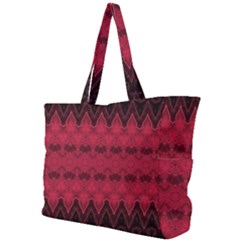 Boho Red Black Pattern Simple Shoulder Bag by SpinnyChairDesigns