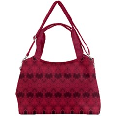 Boho Red Black Pattern Double Compartment Shoulder Bag by SpinnyChairDesigns