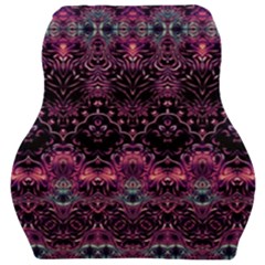 Boho Magenta Black Pattern Car Seat Velour Cushion  by SpinnyChairDesigns