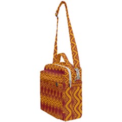 Boho Red Gold Pattern Crossbody Day Bag by SpinnyChairDesigns