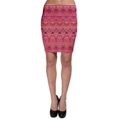 Boho Pink Pattern Bodycon Skirt by SpinnyChairDesigns