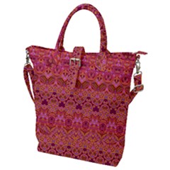 Boho Pink Pattern Buckle Top Tote Bag by SpinnyChairDesigns
