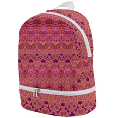 Boho Pink Pattern Zip Bottom Backpack by SpinnyChairDesigns