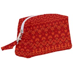 Boho Red Orange Wristlet Pouch Bag (large) by SpinnyChairDesigns