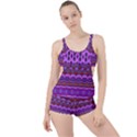 Boho Magenta Pattern Boyleg Tankini Set  View1