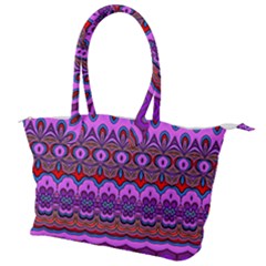 Boho Magenta Pattern Canvas Shoulder Bag by SpinnyChairDesigns