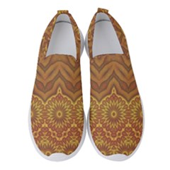 Boho Sunflower Print Women s Slip On Sneakers by SpinnyChairDesigns