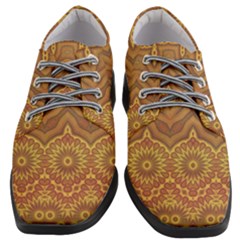 Boho Sunflower Print Women Heeled Oxford Shoes by SpinnyChairDesigns