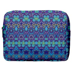 Boho Purple Blue Teal Floral Make Up Pouch (large) by SpinnyChairDesigns