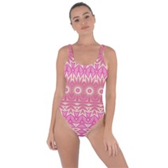 Boho Pink Floral Pattern Bring Sexy Back Swimsuit by SpinnyChairDesigns