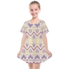 Boho Violet Yellow Kids  Smock Dress by SpinnyChairDesigns