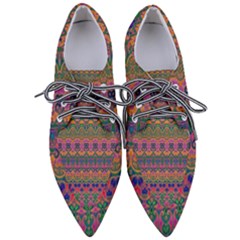 Boho Colorful Pattern Pointed Oxford Shoes by SpinnyChairDesigns