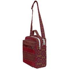 Boho Red Gold Crossbody Day Bag by SpinnyChairDesigns