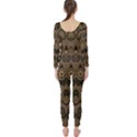 Boho Green Brown Pattern Long Sleeve Catsuit View2