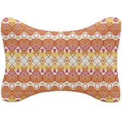 Boho Red Gold White Seat Head Rest Cushion by SpinnyChairDesigns